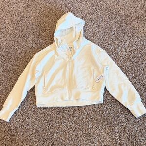 Old Navy Active Dynamic Fleece White Zip Up Hoodie